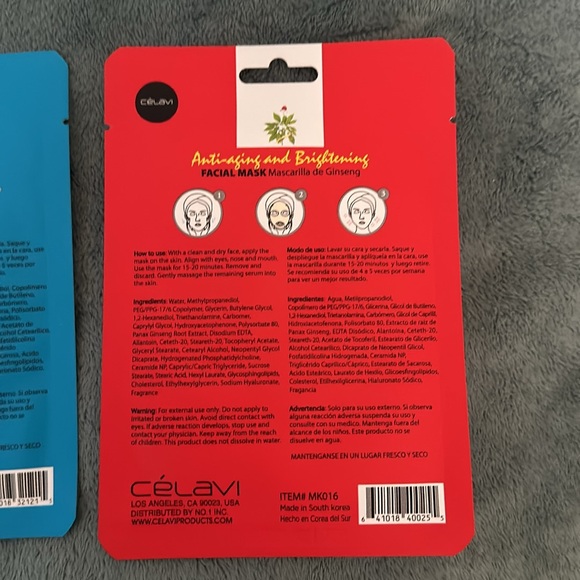 Celavi facial masks bundle of 3 pomegranate, collagen, and Ginseng New - Picture 8 of 8